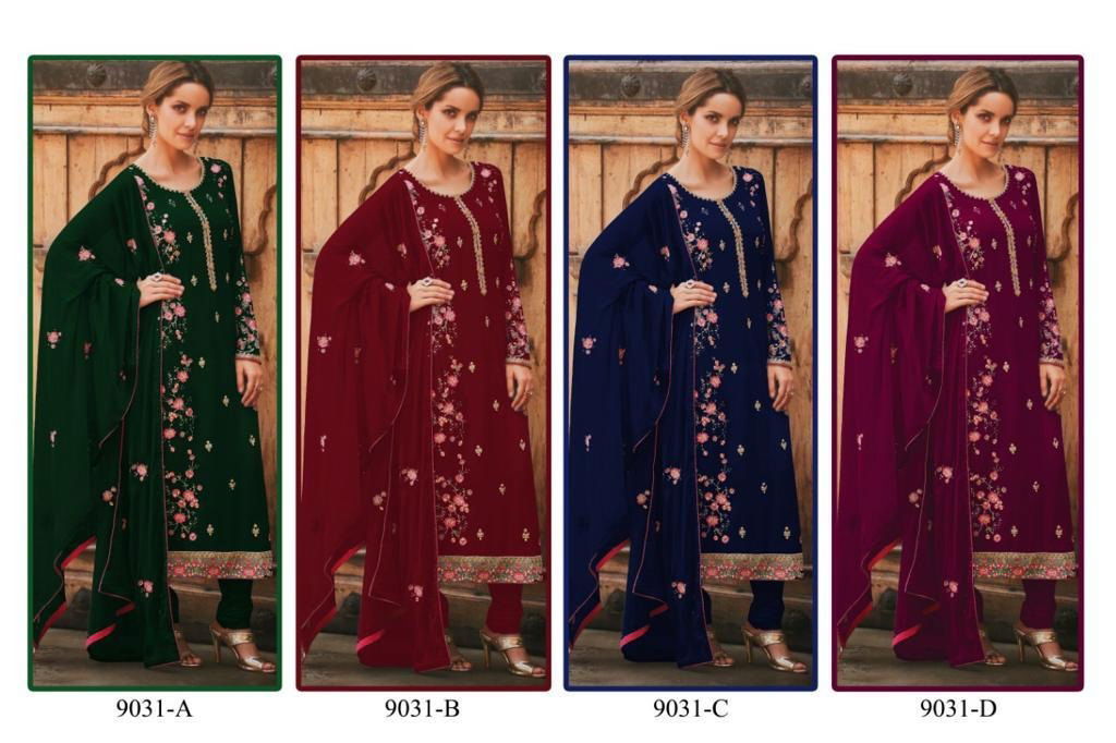 Avon Trendz 9031  Festive Wear Heavy Faux Georgette Embroidered Work Salwar Suit And Dupatta Latest Designer Suits Collection